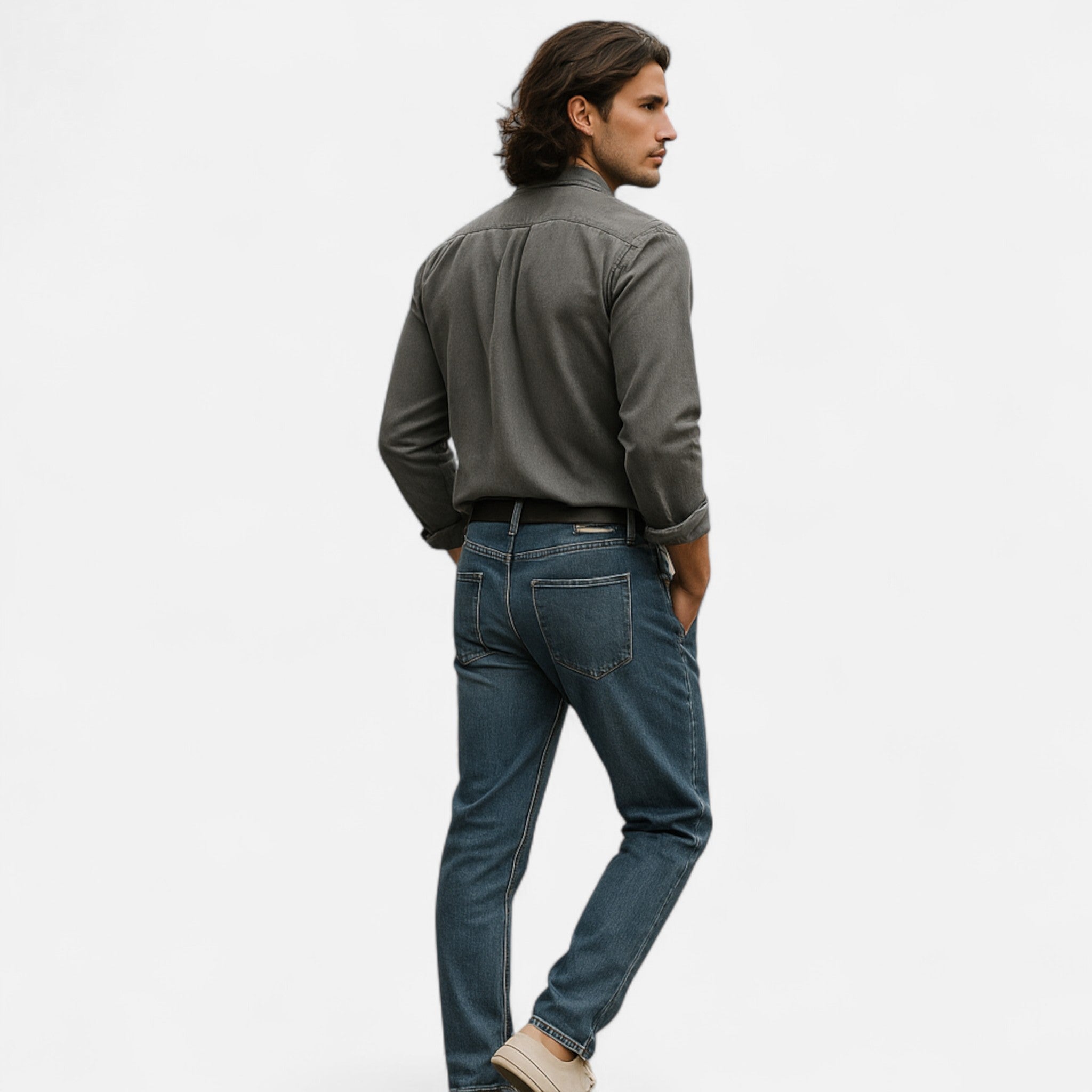Camisa Denim Hombre Algodón Premium Estilo Clásico