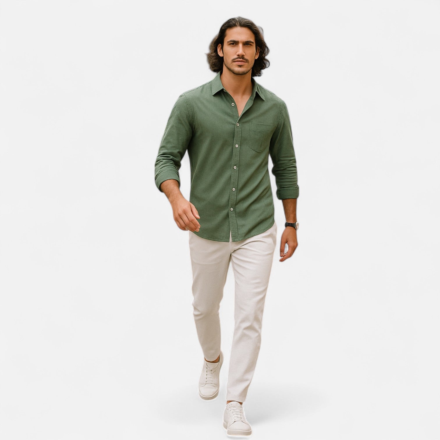 Camisa de Lino para Hombre de Manga Larga – Elegancia Atemporal, Comodidad Natural
