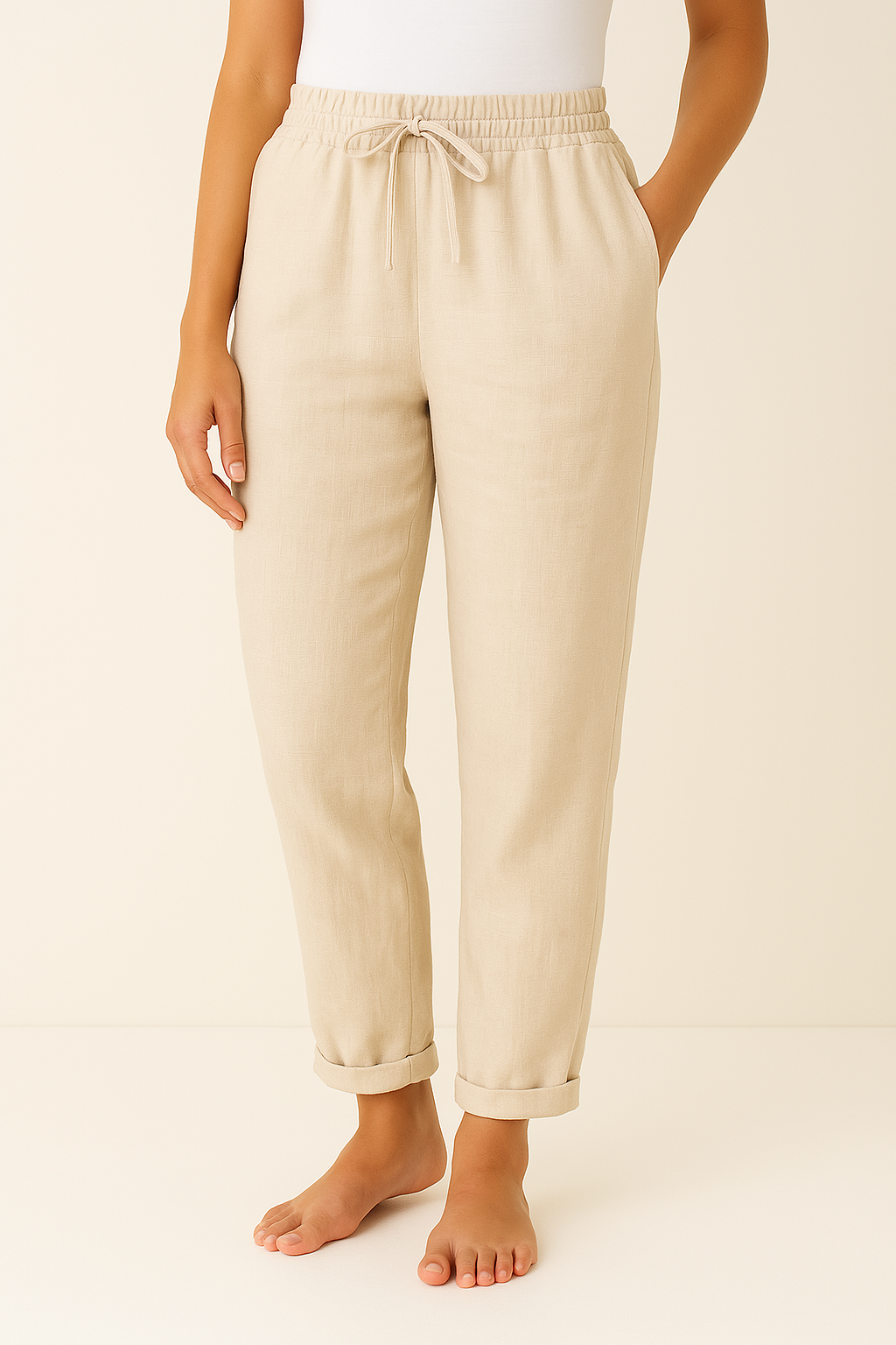 Pantaloni da donna con vestibilità comoda e vita elasticizzata
