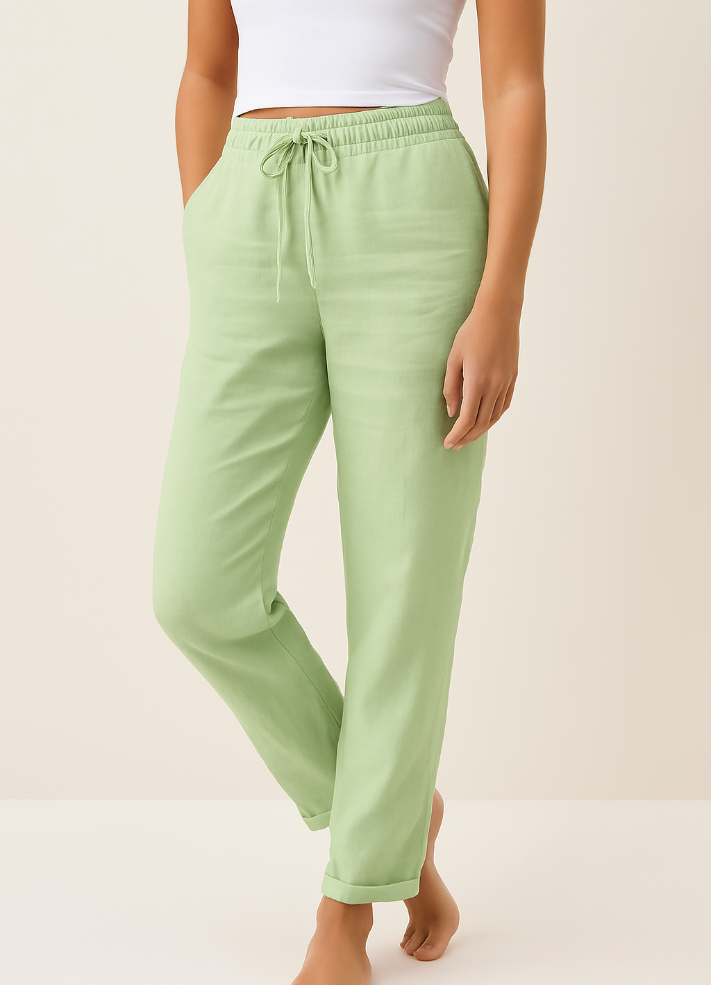 Pantalón Mujer Ajuste Cómodo Cintura Elástica