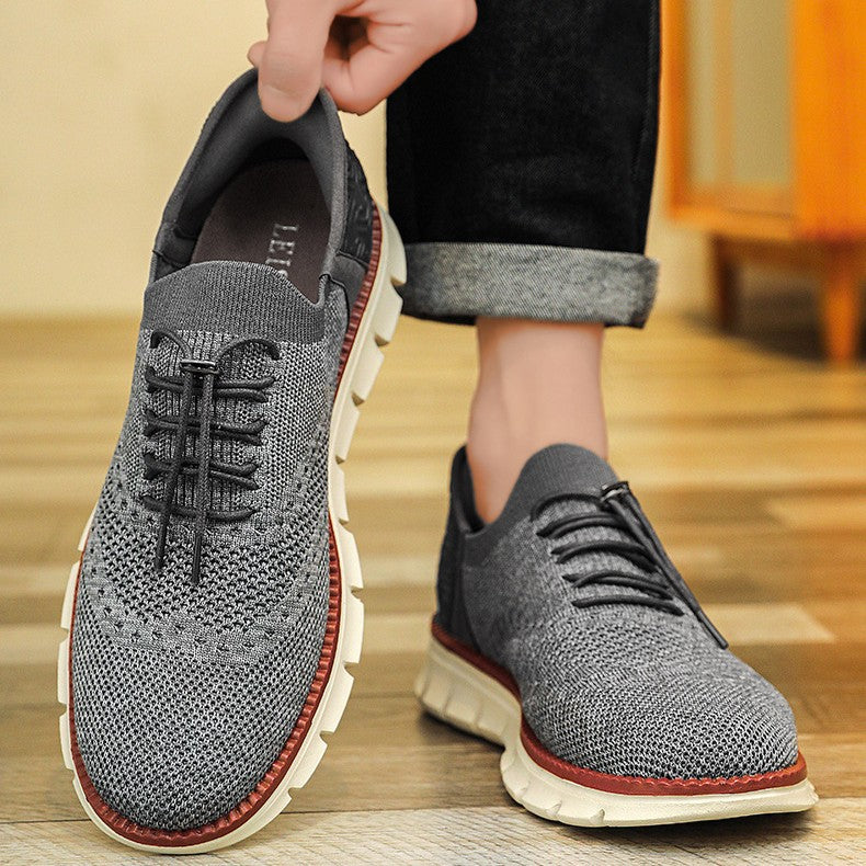 Zapatos Brogue de Malla para Hombre con Suela de Goma Flexible y Cierre de Cordones