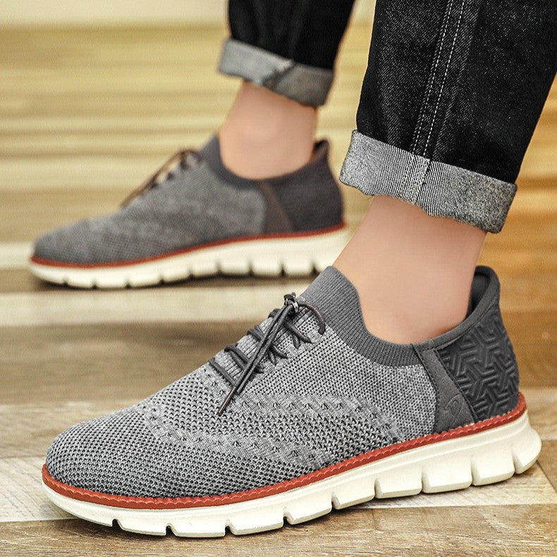 Zapatos Brogue de Malla para Hombre con Suela de Goma Flexible y Cierre de Cordones