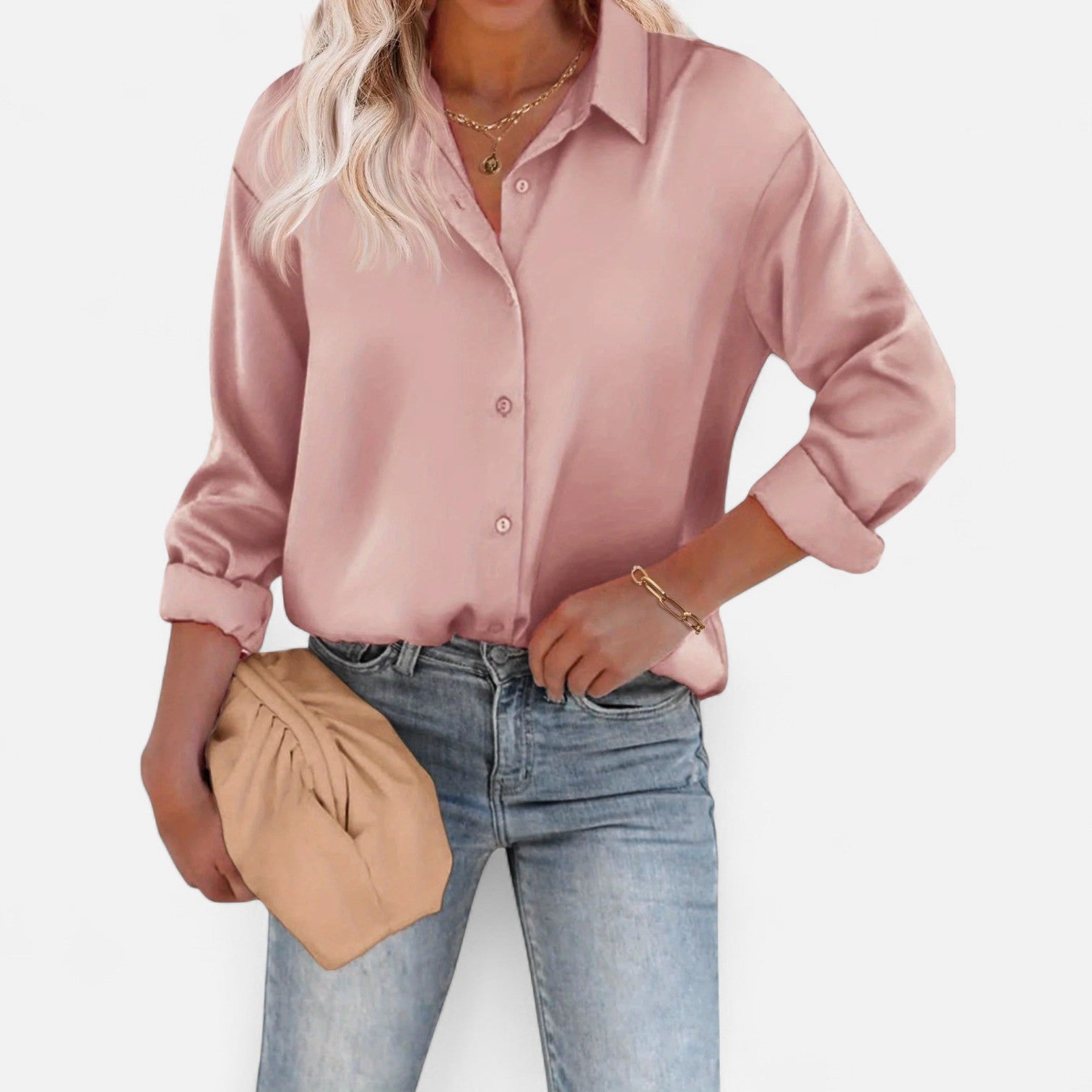 Blouse pour femme avec col classique et silhouette fluide – élégance intemporelle, confort sophistiqué