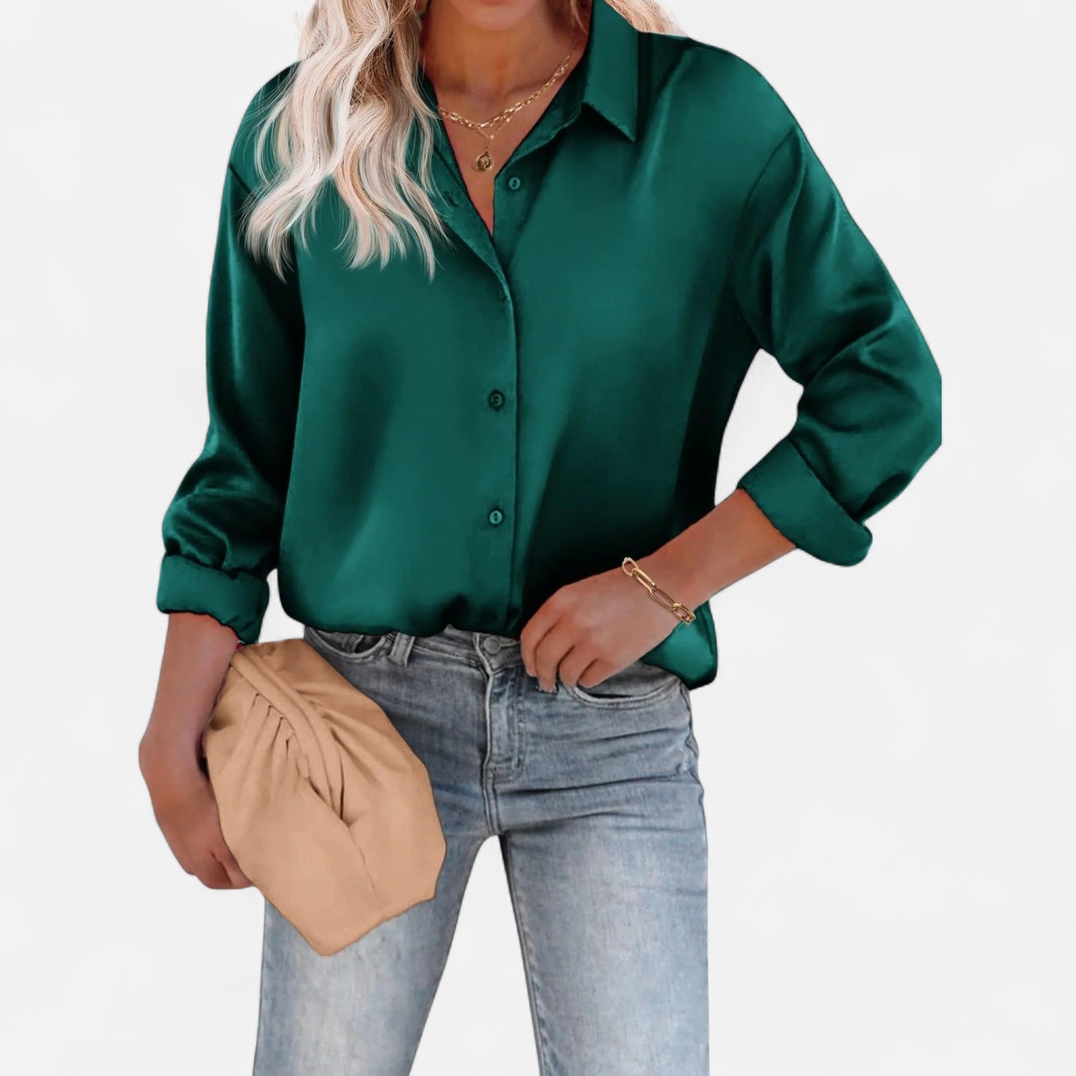 Blouse pour femme avec col classique et silhouette fluide – élégance intemporelle, confort sophistiqué
