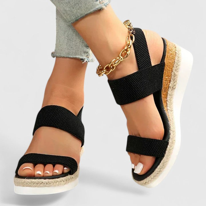 Sandalias de Plataforma para Mujer con Tiras Calzado de Diario Cómodo
