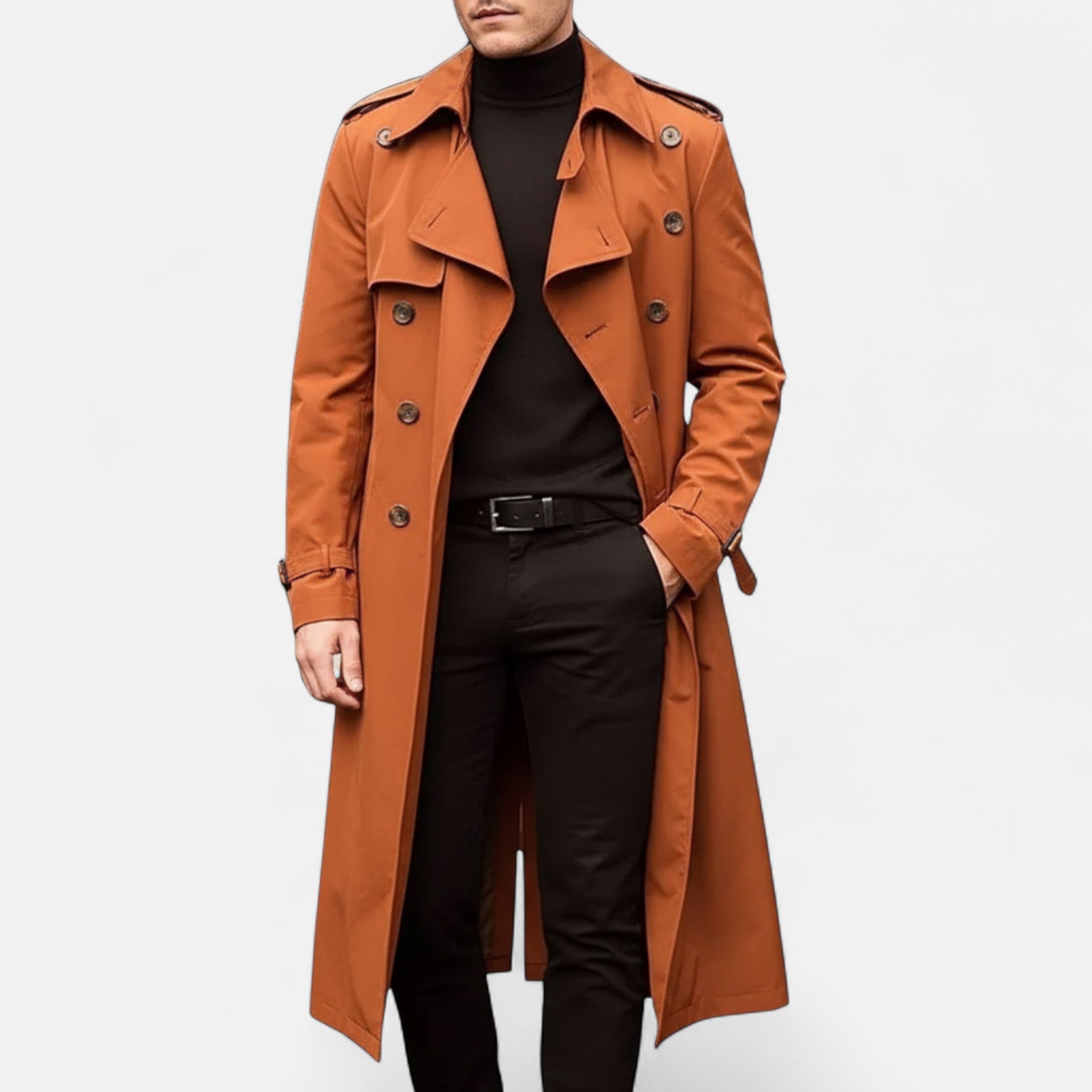 Pánský zimní trenčkot v elegantním stylu