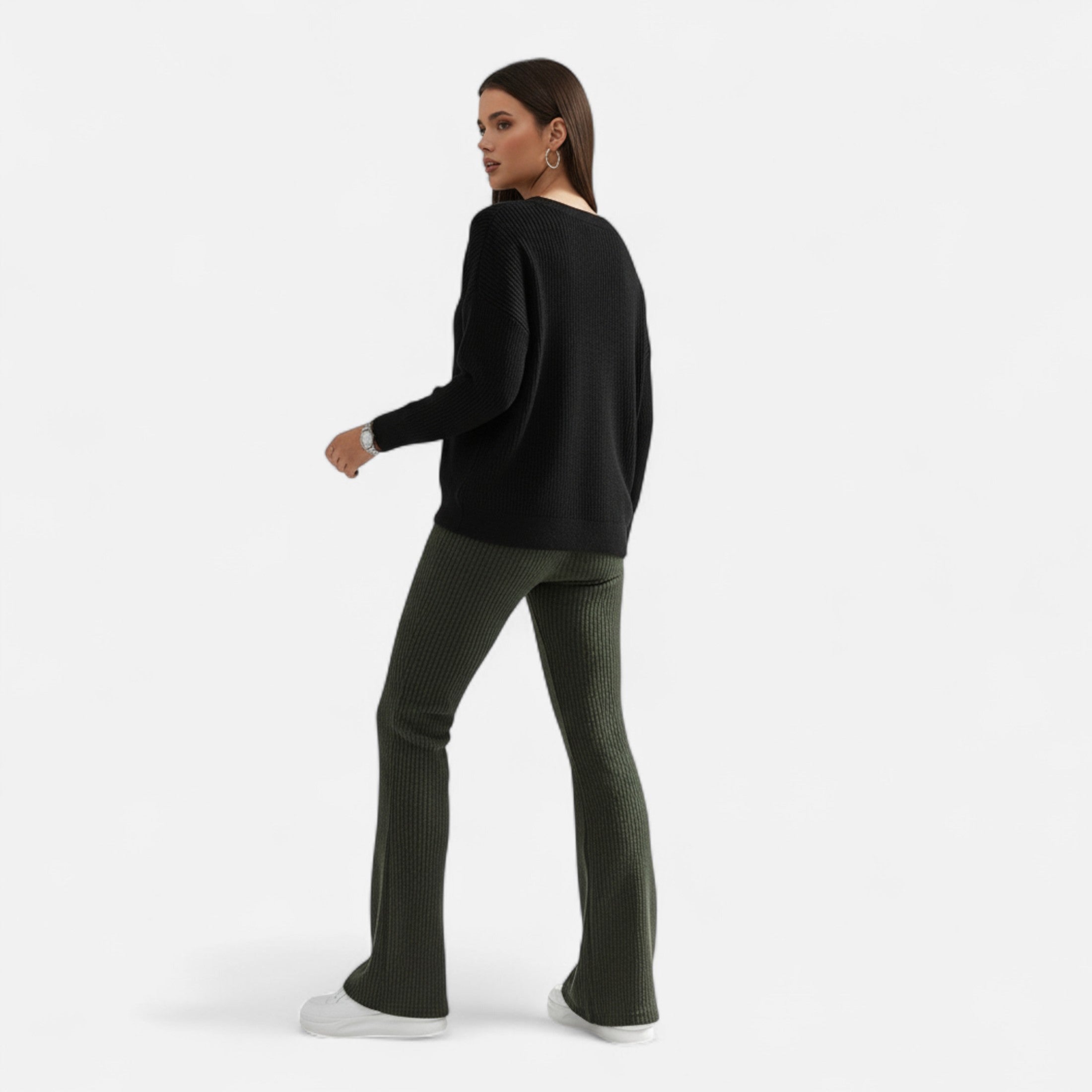 Pantalón Elegante Cintura Alta Mujer