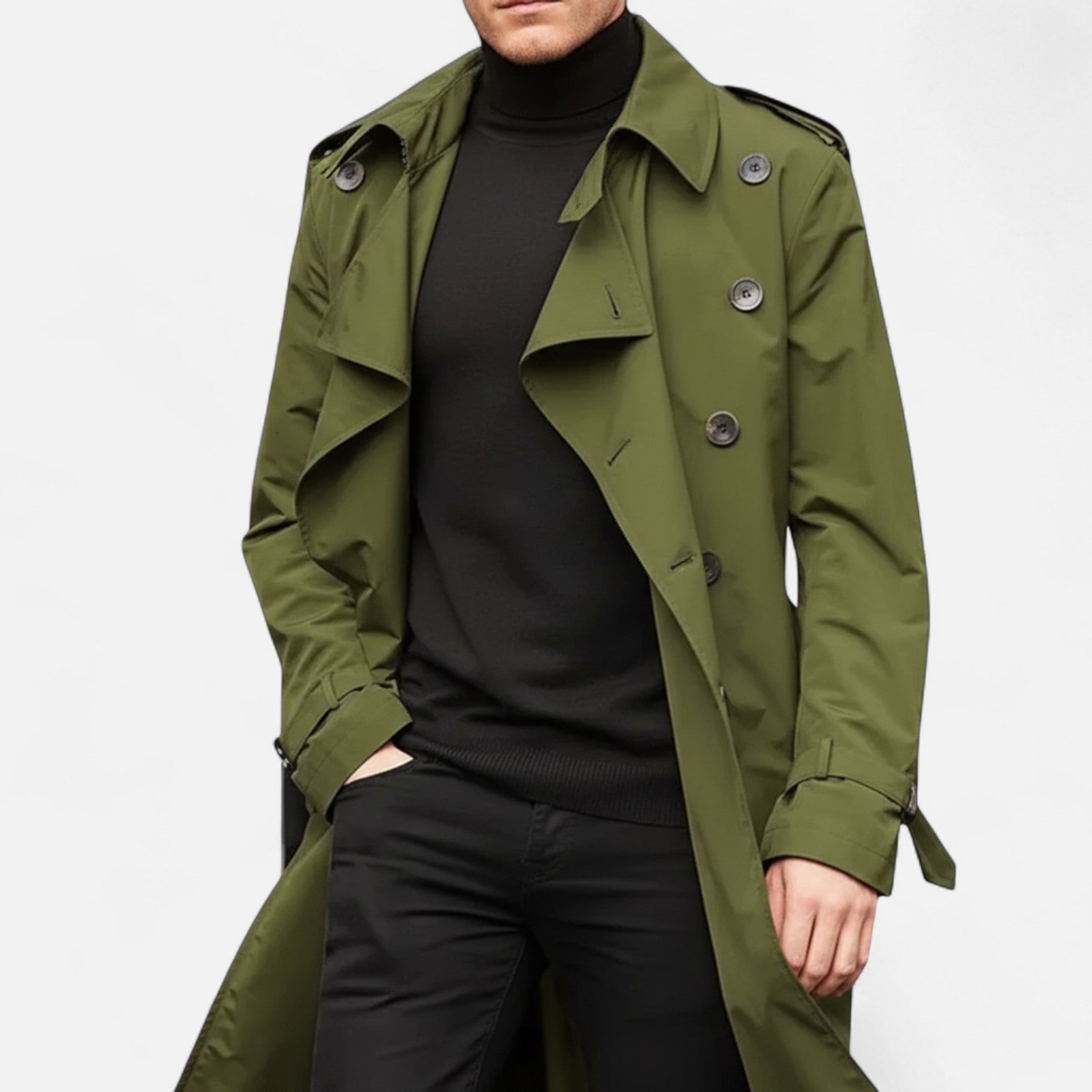 Pánský zimní trenčkot v elegantním stylu