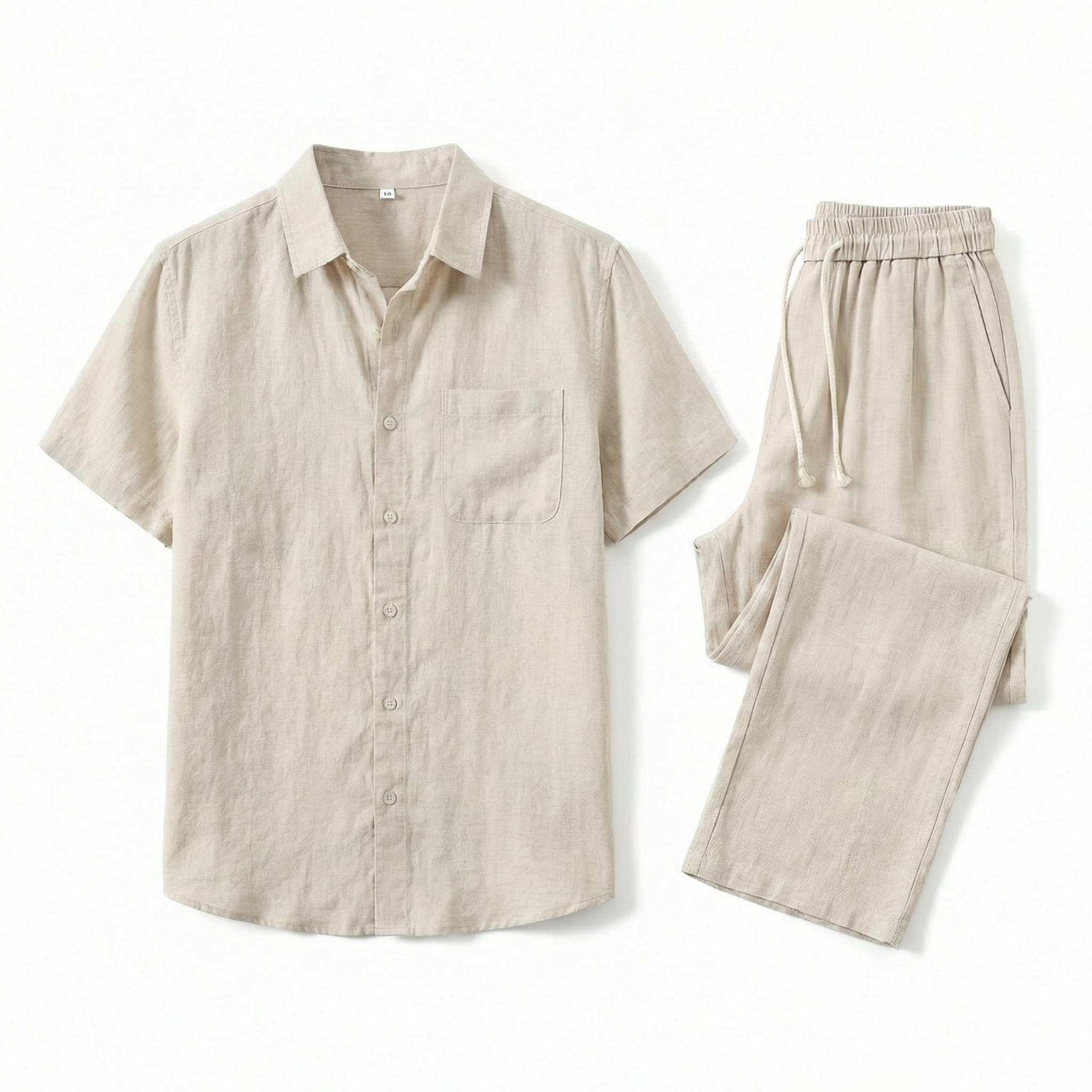 Conjunto de lino para hombre — corte relajado — vacaciones en la playa