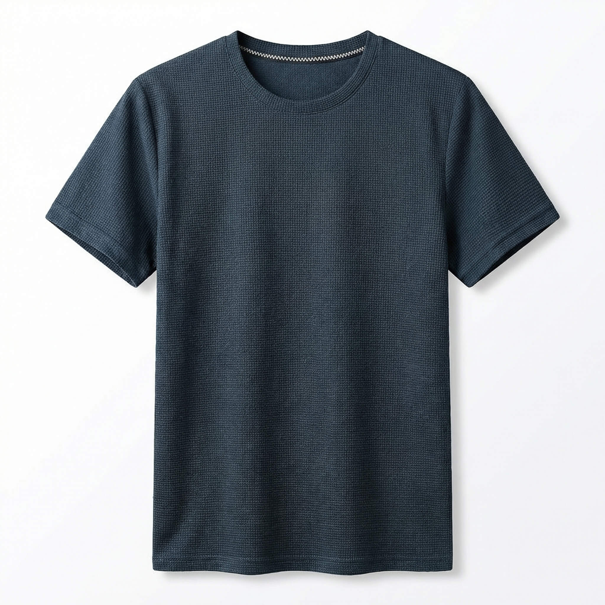 Camiseta de punto gofrado para hombre — ajuste relajado — estilo diario