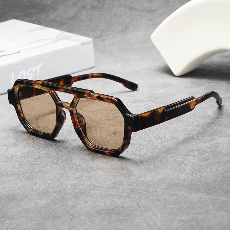 Occhiali da sole geometrici Navigator con doppio ponte e protezione UV400 unisex