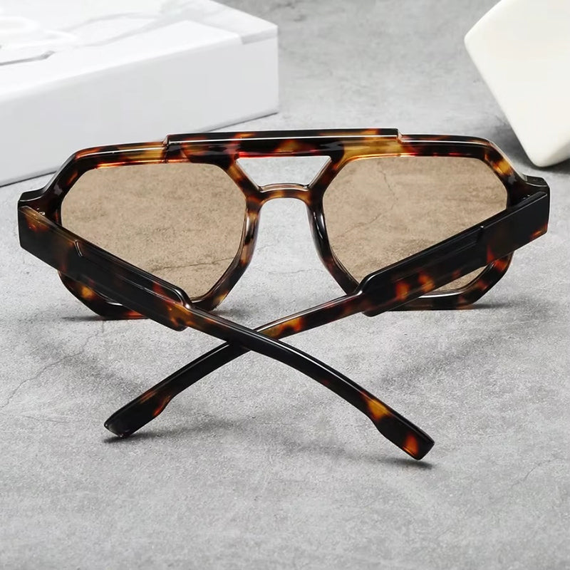 Occhiali da sole geometrici Navigator con doppio ponte e protezione UV400 unisex