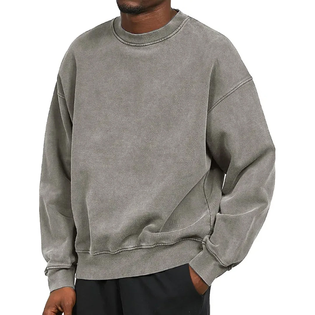 Sudadera Hombre Algodón Cuello Redondo Manga Larga Casual Ajuste Cómodo