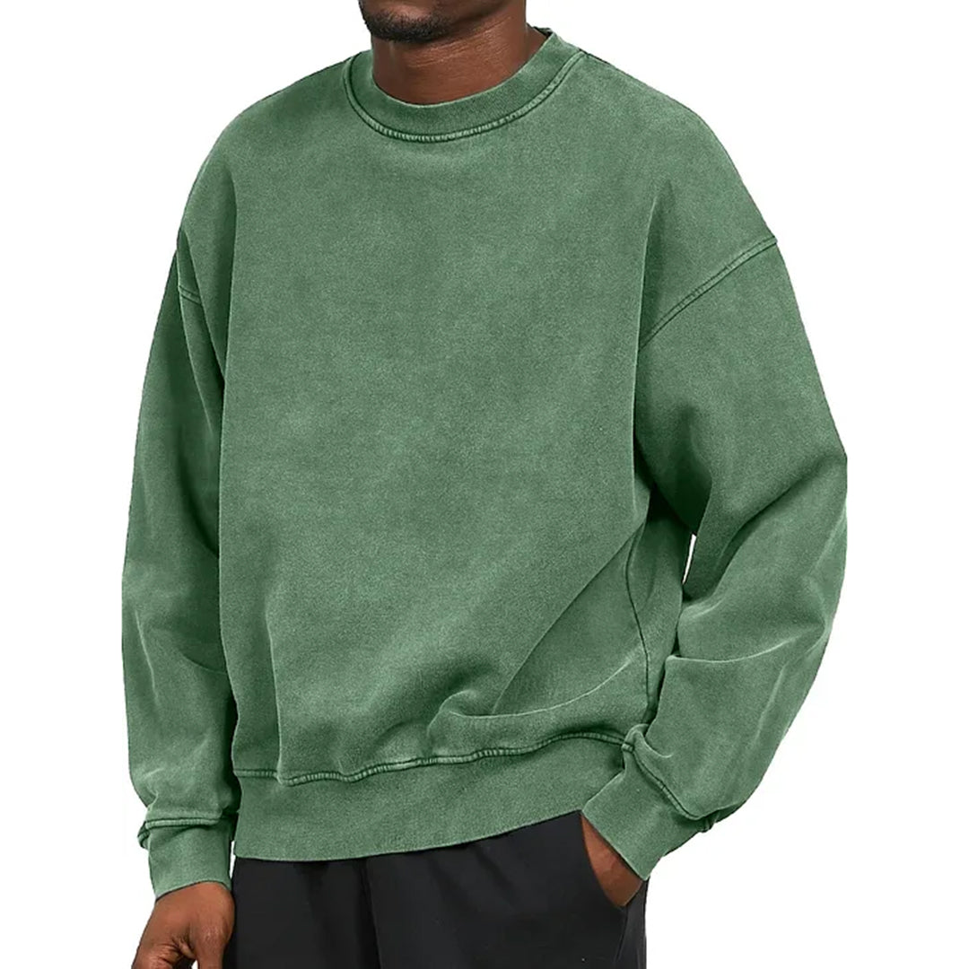 Sudadera Hombre Algodón Cuello Redondo Manga Larga Casual Ajuste Cómodo