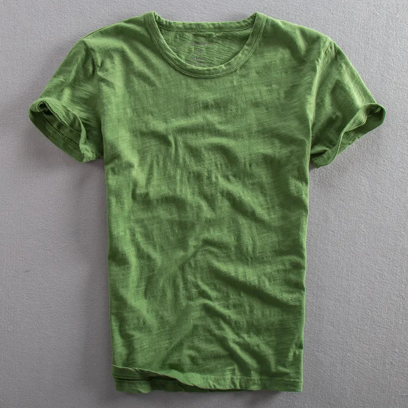 Camiseta de Algodón 100% para Hombre con Cuello Redondo y Manga Corta