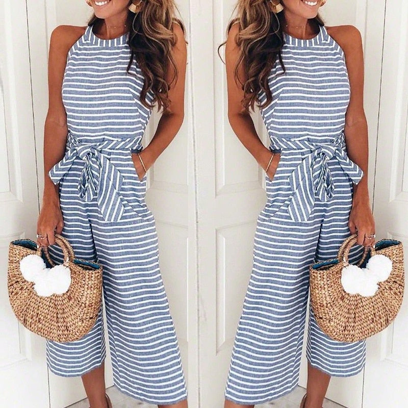 Jumpsuit mujer con cinturón | diseño fluido de verano