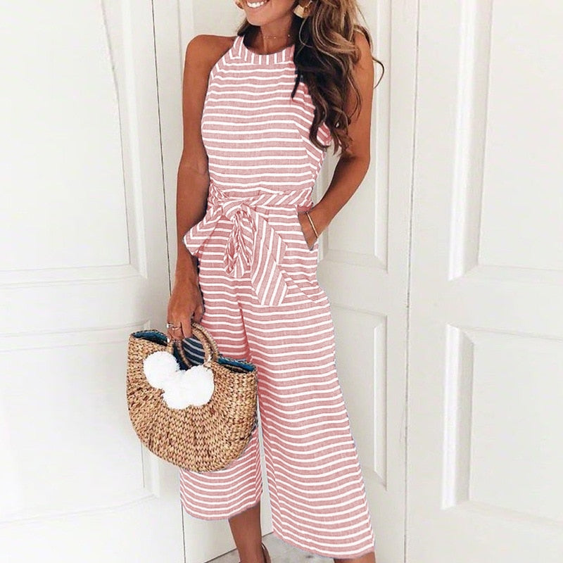 Jumpsuit mujer con cinturón | diseño fluido de verano