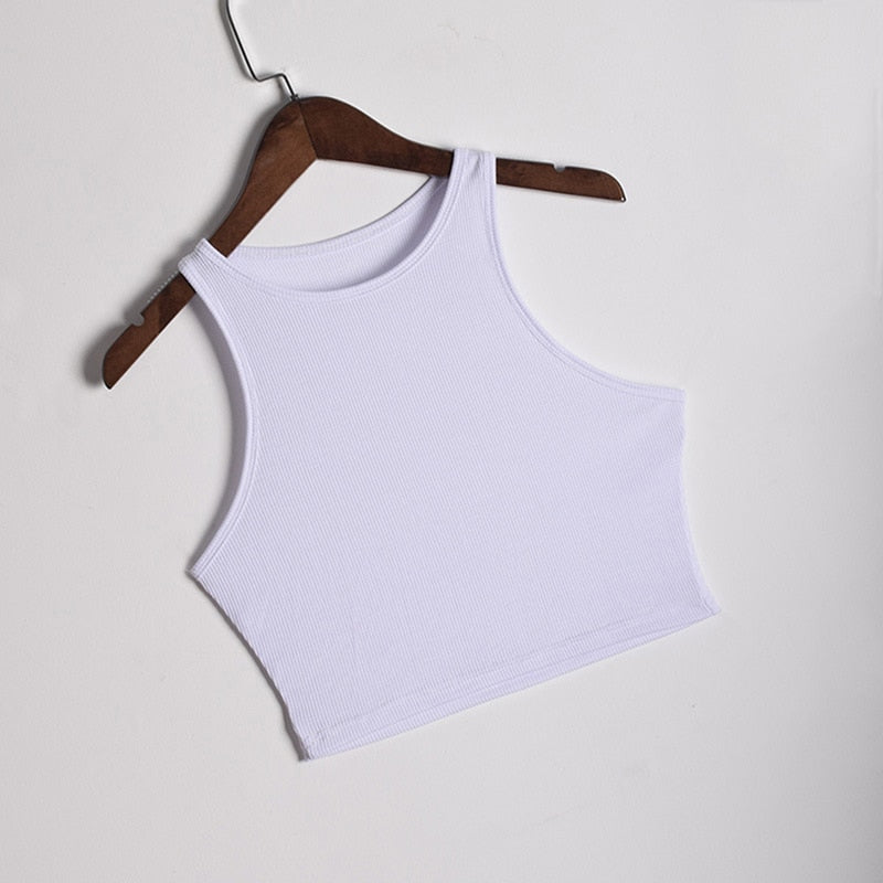Crop top sin mangas | blusa corta versátil para verano