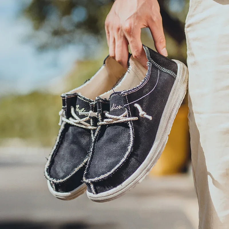 Mocasines hombre tela ligeros calzado cómodo diario
