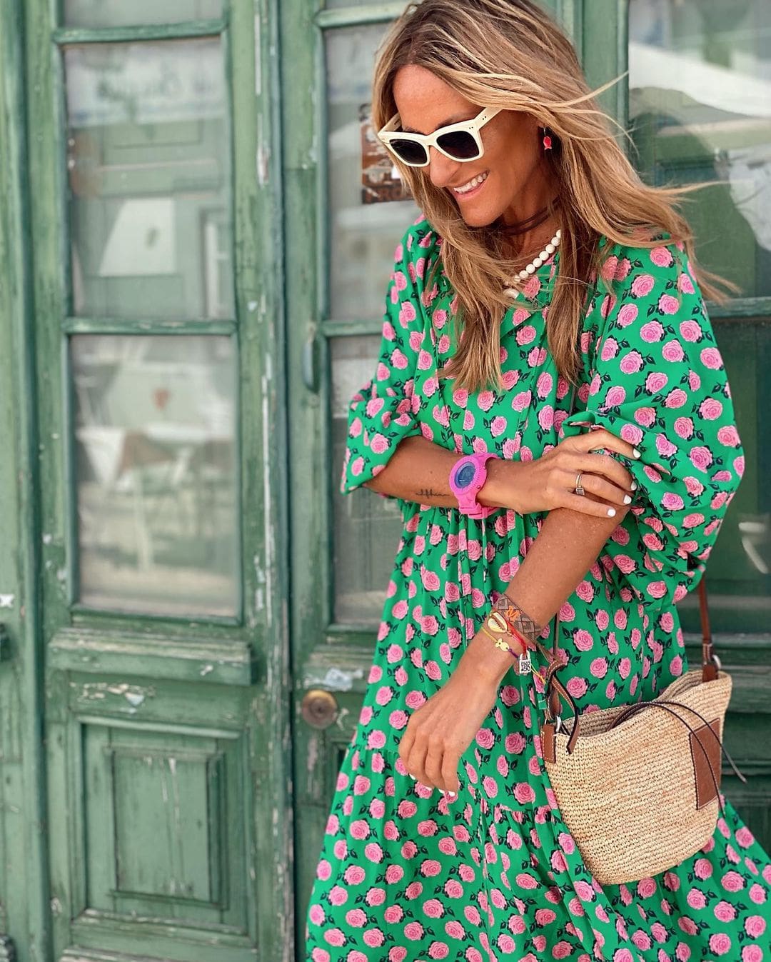 Vestido Largo Bohemio con Estampado Geométrico y Cuello en V para Mujer