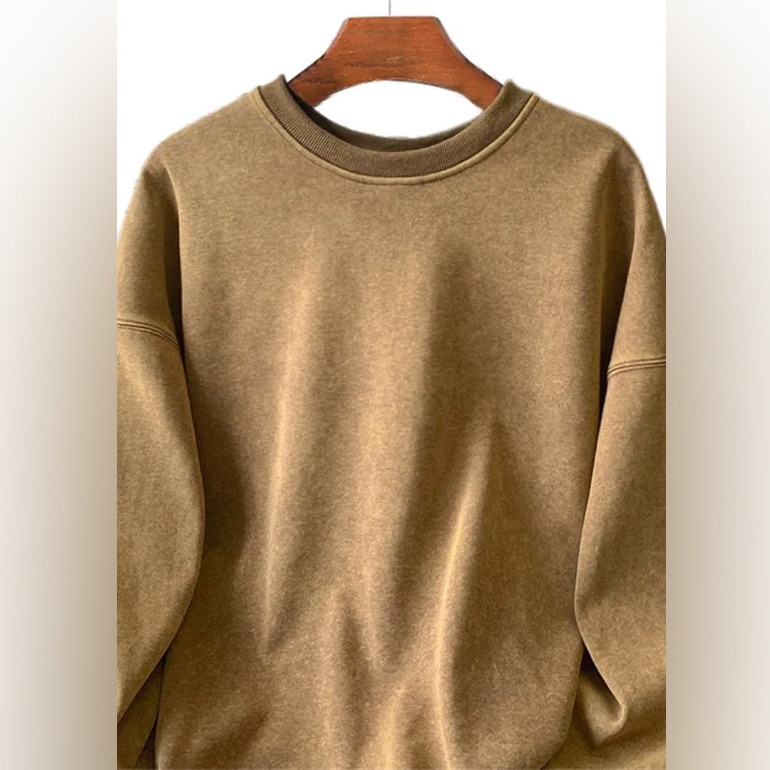 Sudadera Hombre Algodón Cuello Redondo Manga Larga Casual Ajuste Cómodo