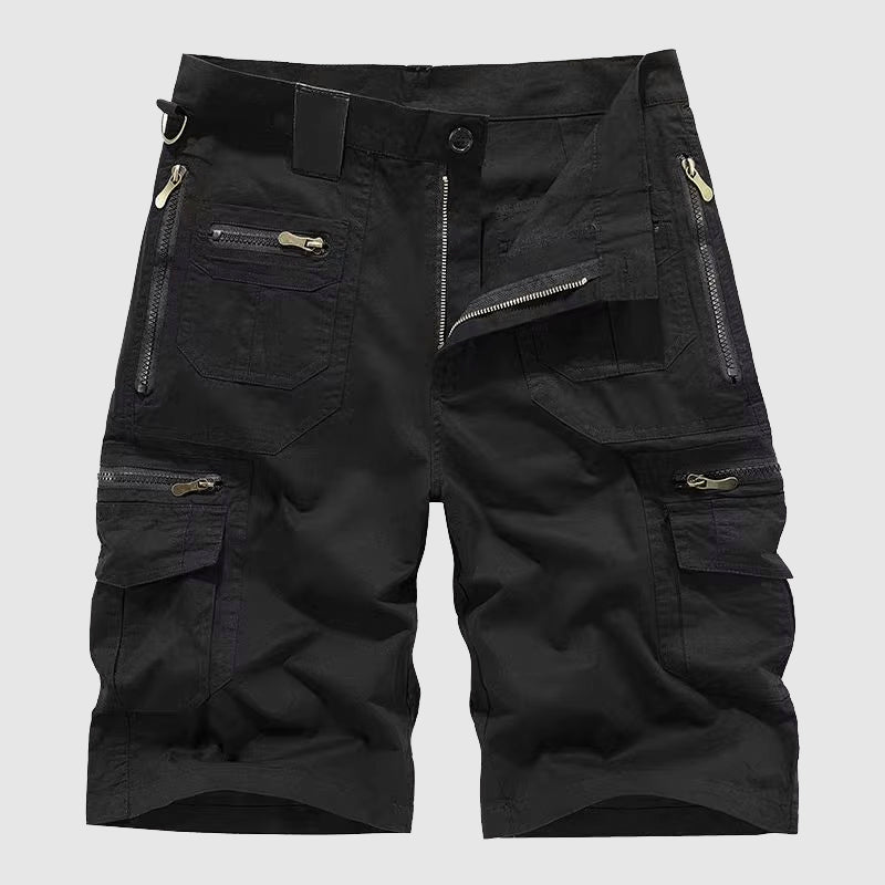 Pantalones Cortos Cargo para Hombre con Corte Relajado y Bolsillos con Cremallera