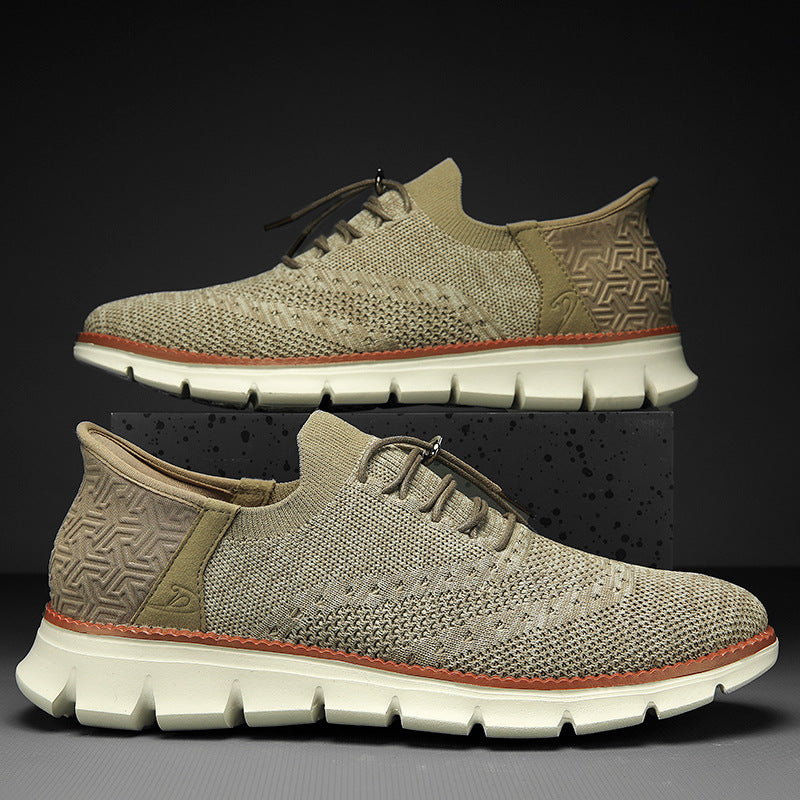 Pánské brogue boty z mesh materiálu s flexibilní gumovou podrážkou a šněrováním