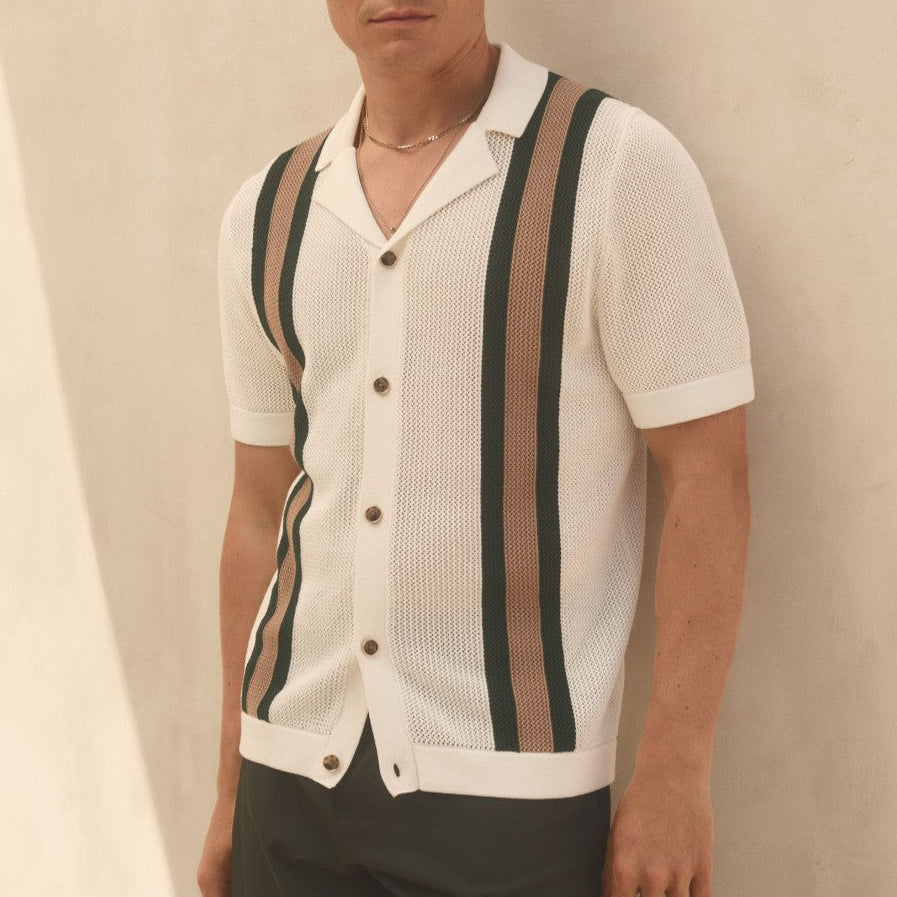 Polo de punto con rayas para hombre — vintage