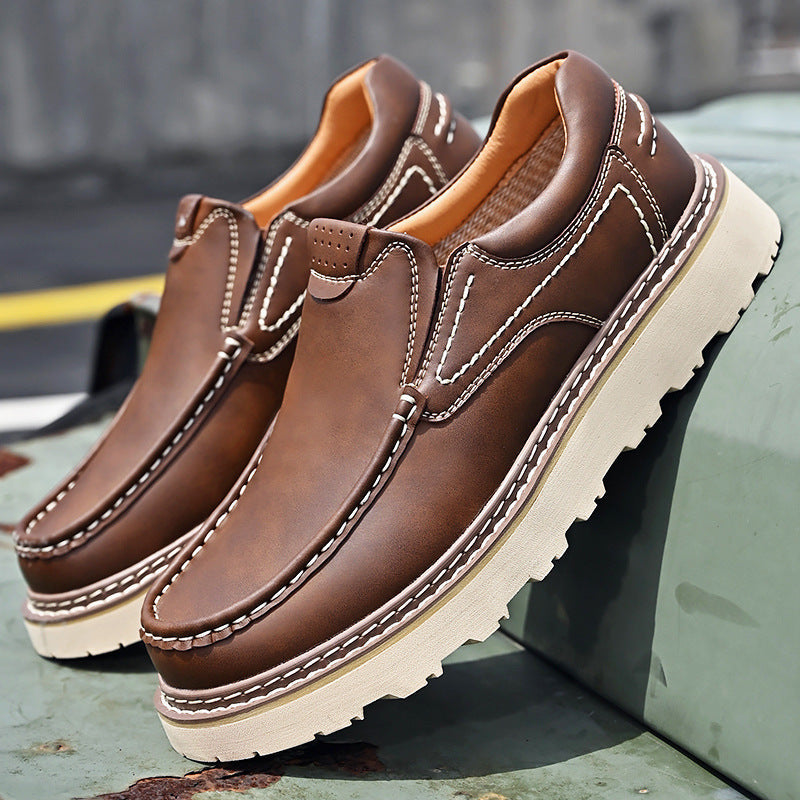 Mocassins en cuir pour homme — semelle en caoutchouc antidérapante — travail