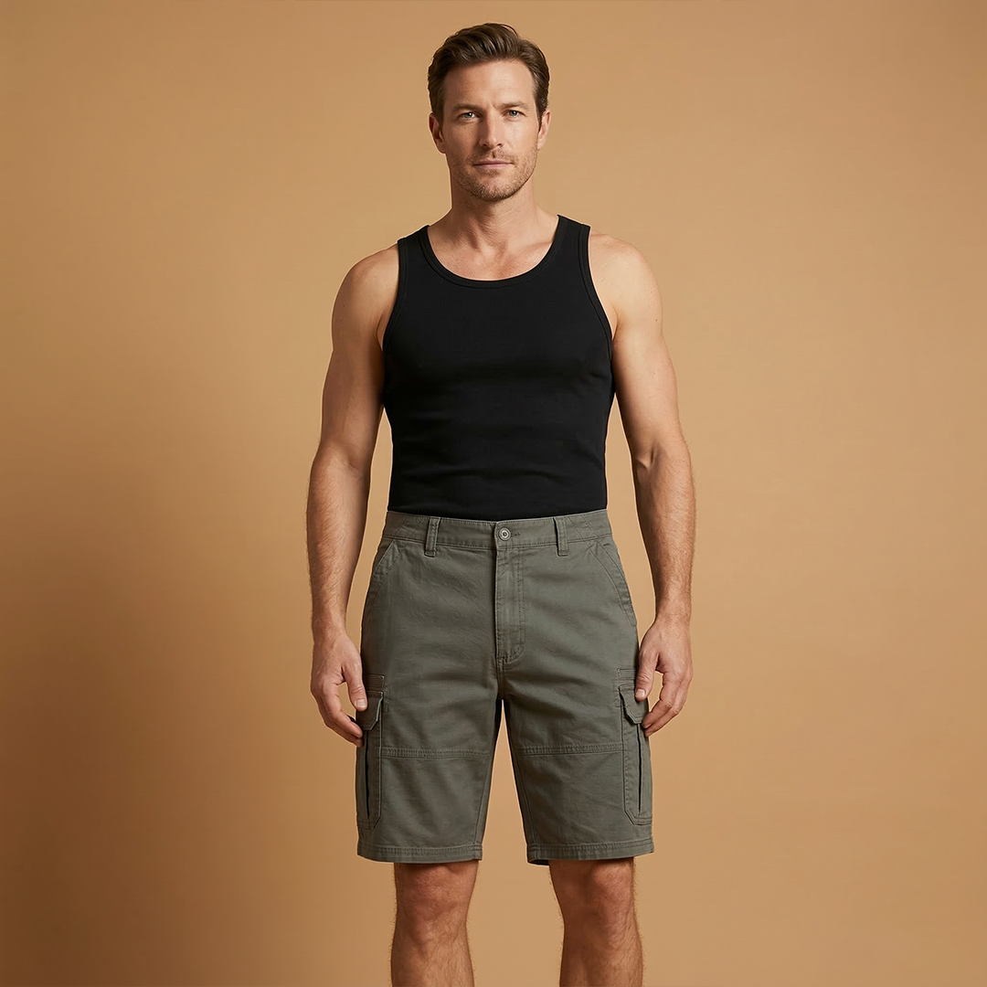 Bermudas cargo para hombre | pantalones cortos con bolsillos playa