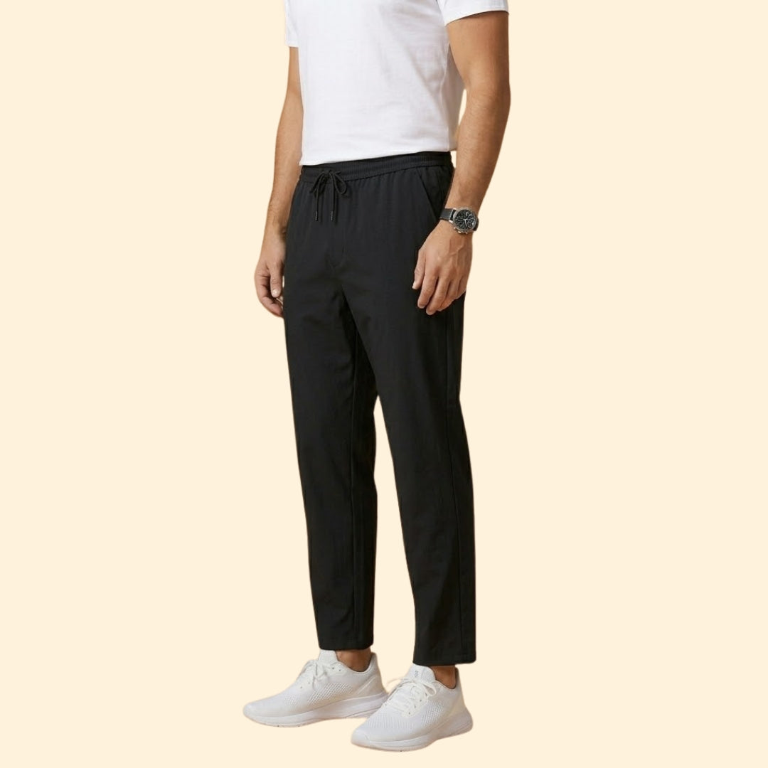Pantalones de Vestir para Hombre con Cintura Elástica y Corte Tobillero