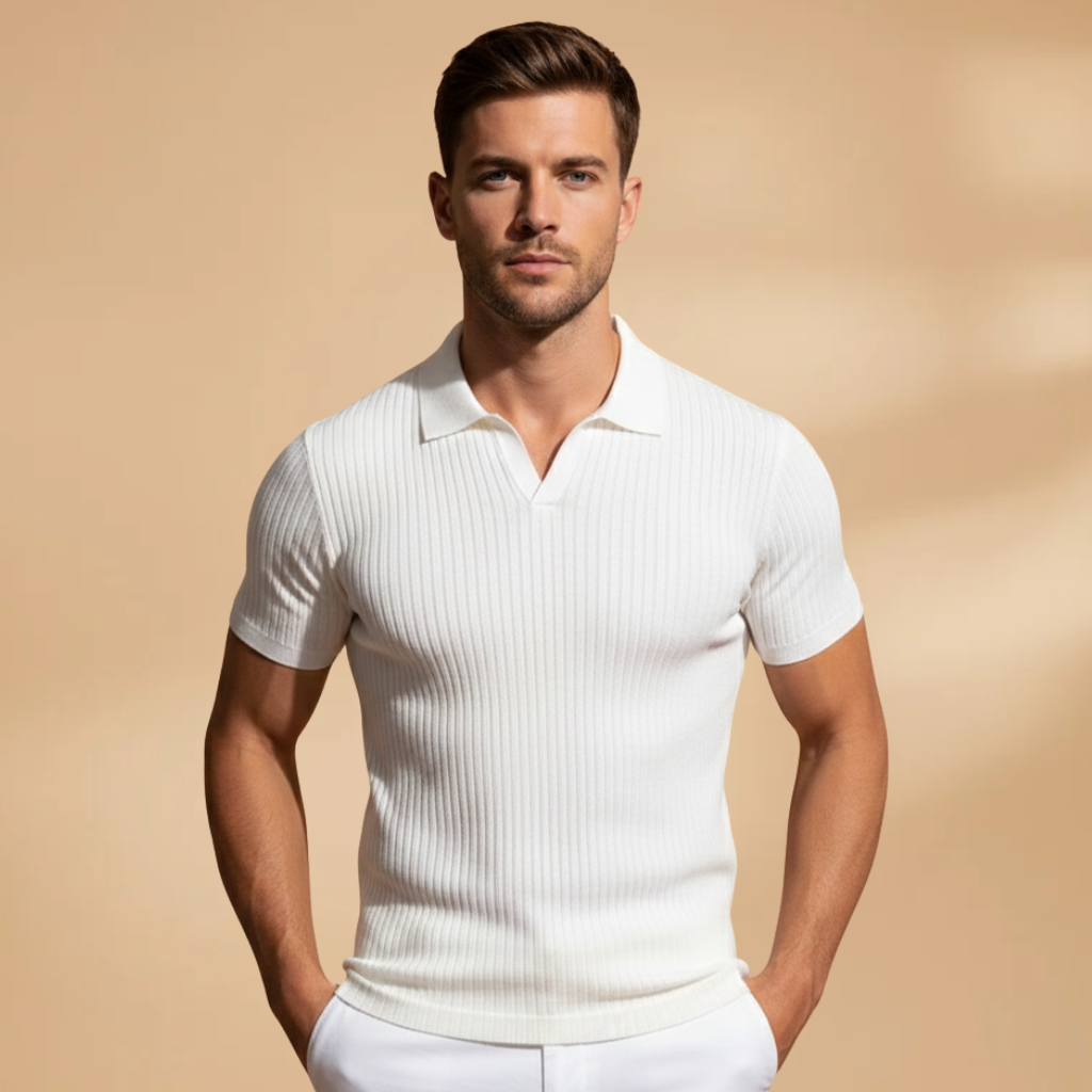 Polo de punto hombre | camiseta de corte slim para oficina