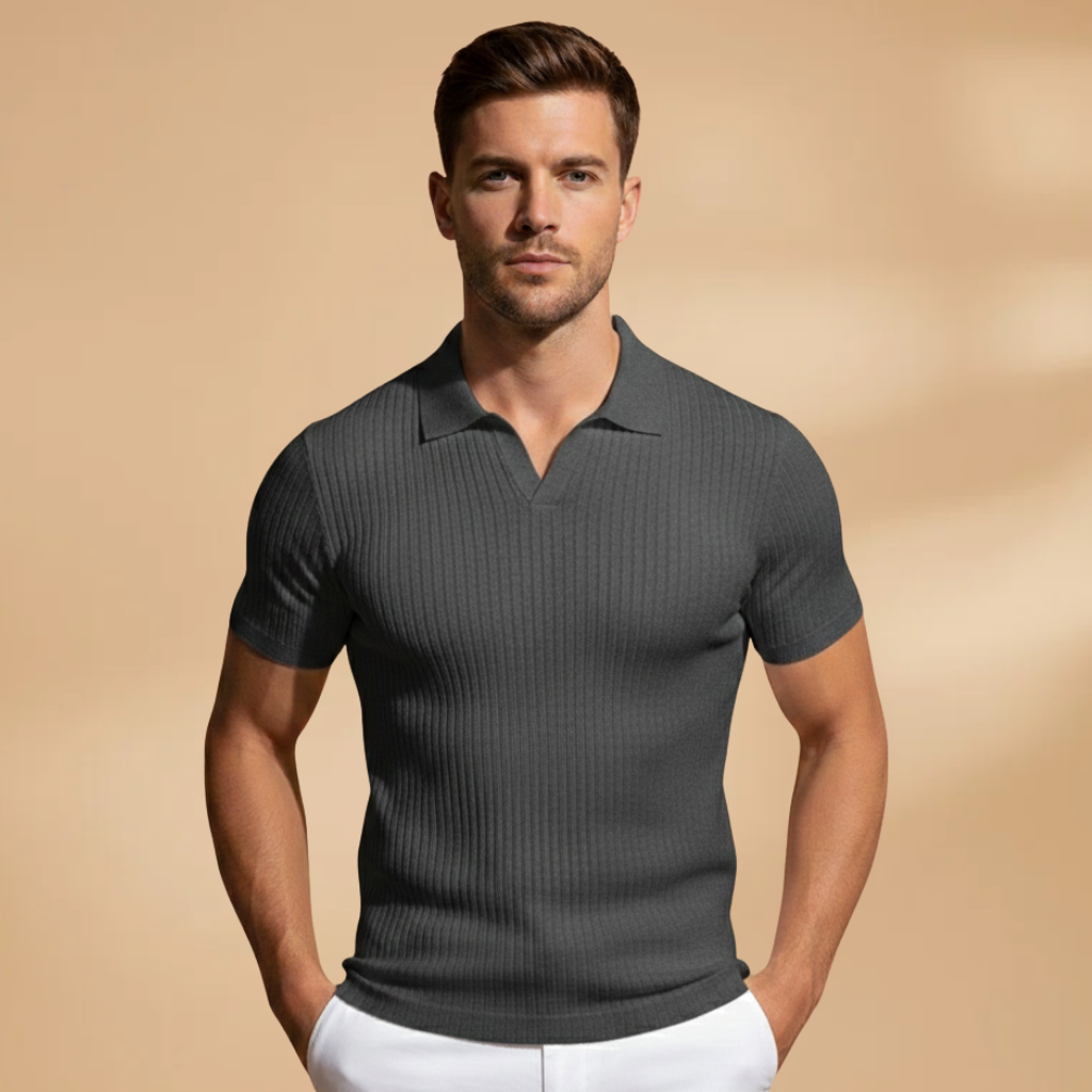 Polo de punto hombre | camiseta de corte slim para oficina