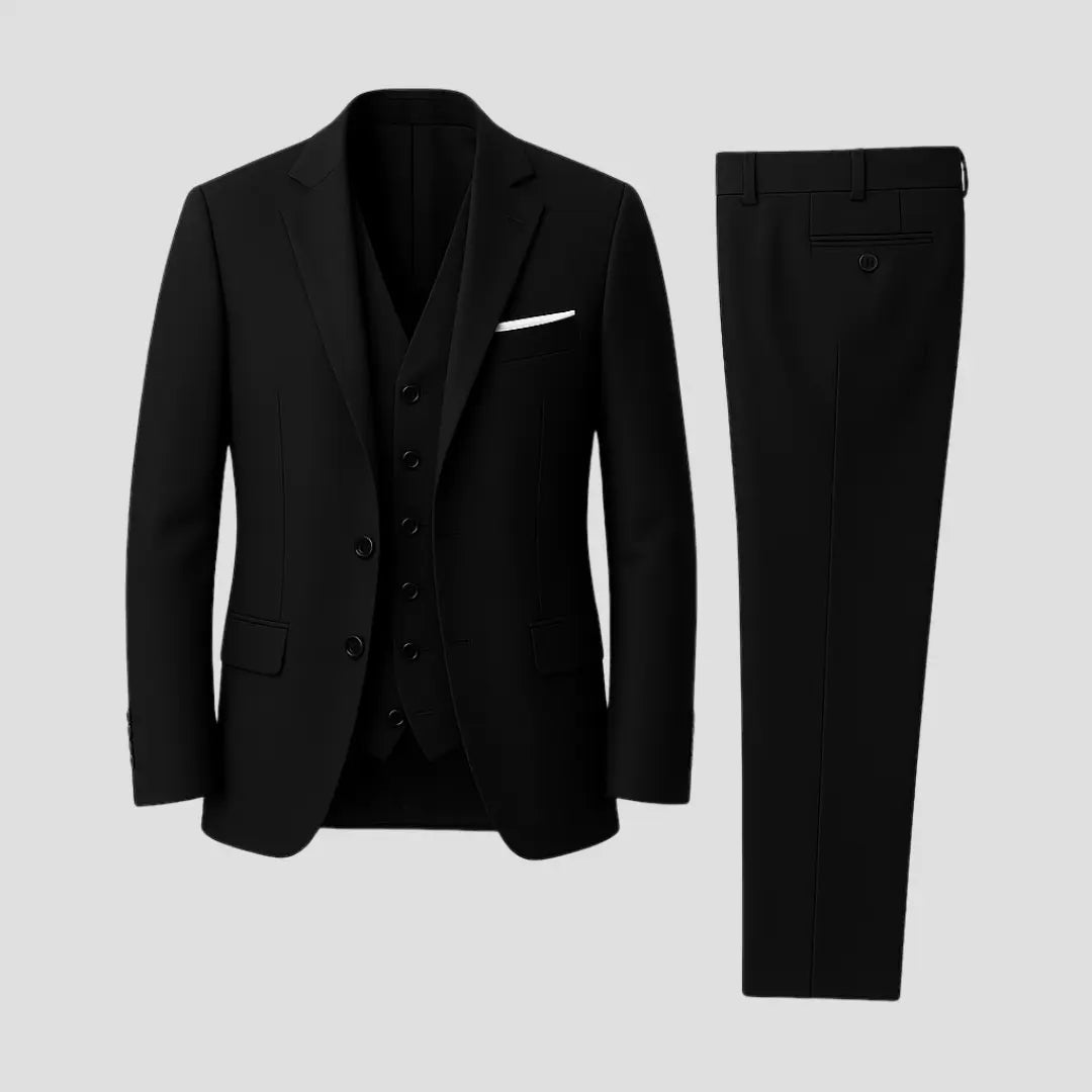 Traje de Novio para Hombre de Tres Piezas con Corte Slim Fit y Solapas Clásicas
