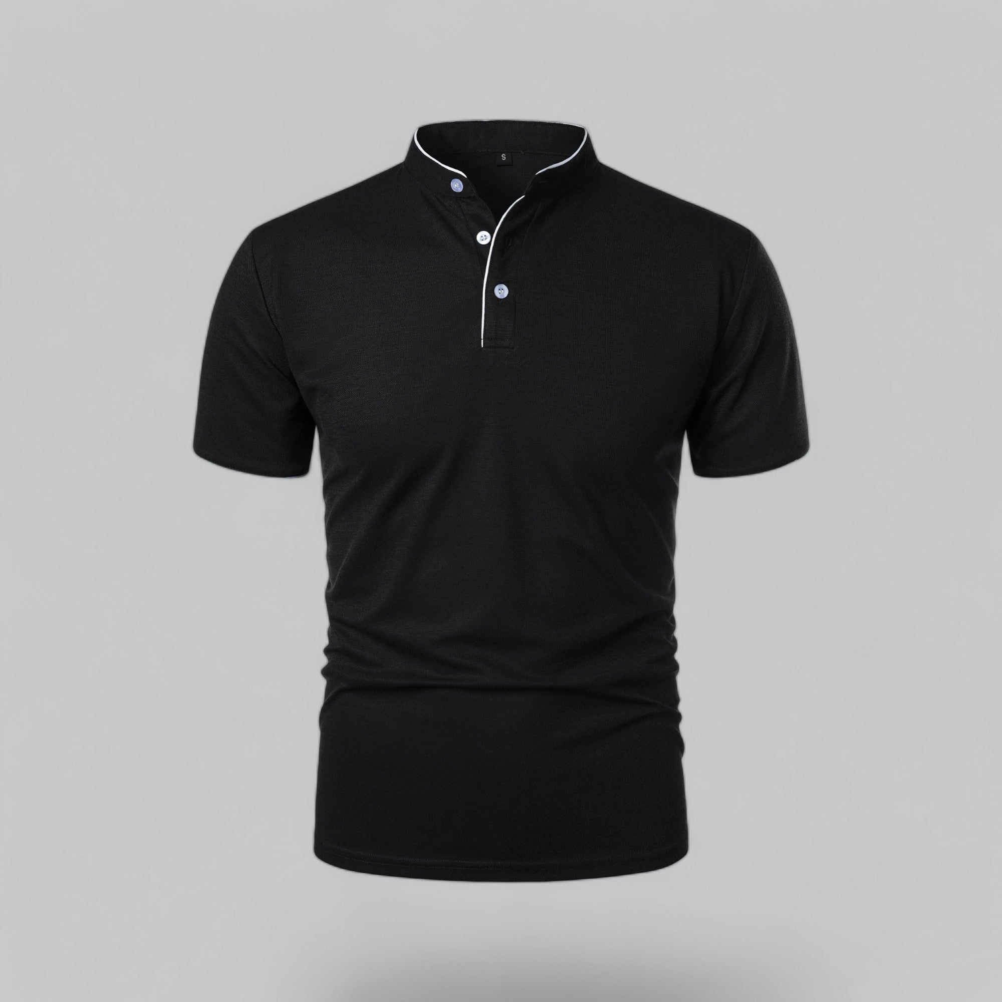Polo de manga corta para hombre - corte entallado sin cuello - diario