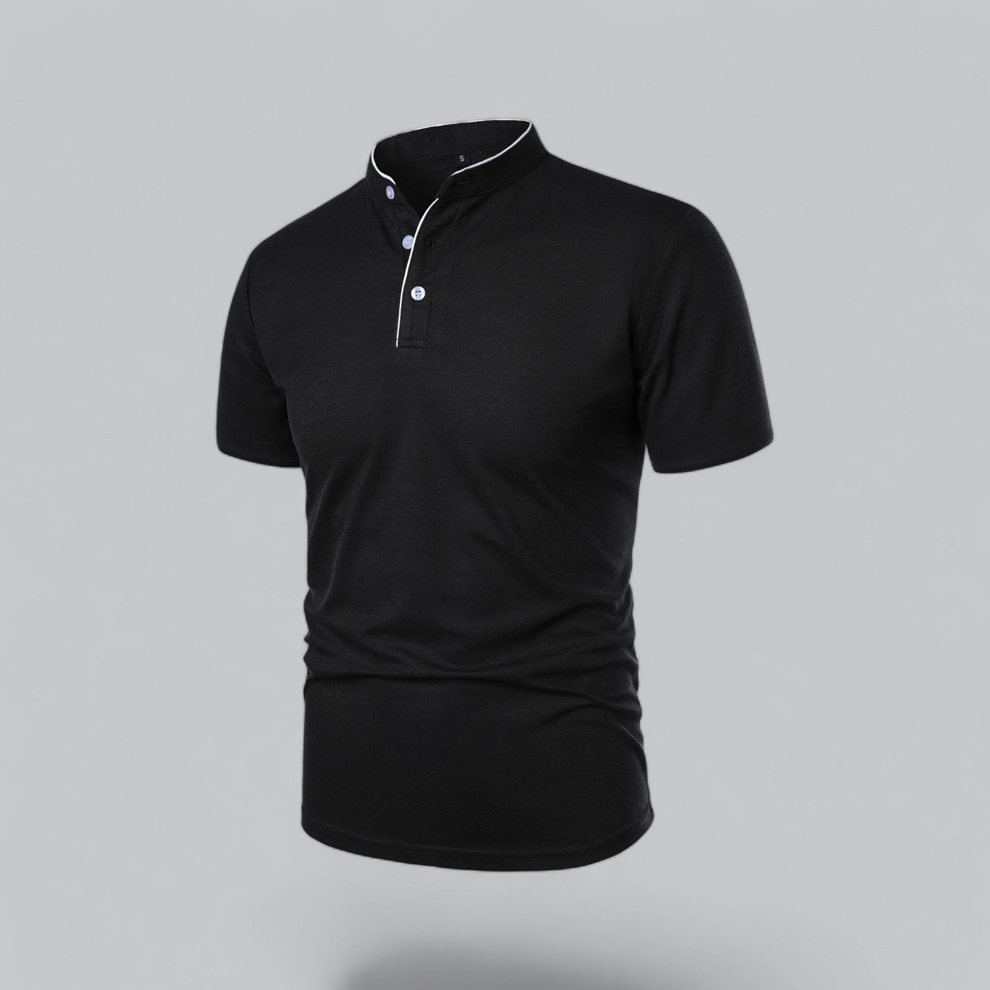 Polo de manga corta para hombre - corte entallado sin cuello - diario