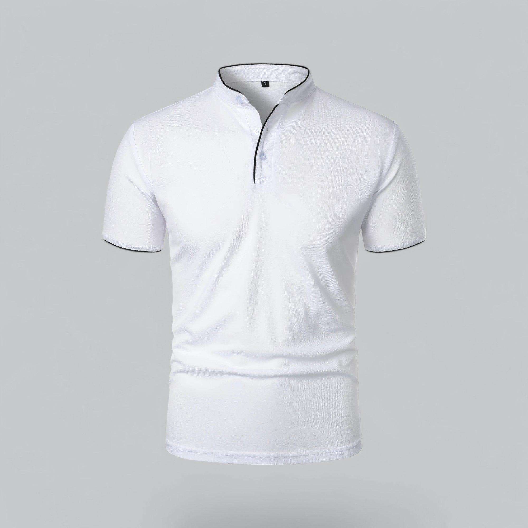 Polo de manga corta para hombre - corte entallado sin cuello - diario
