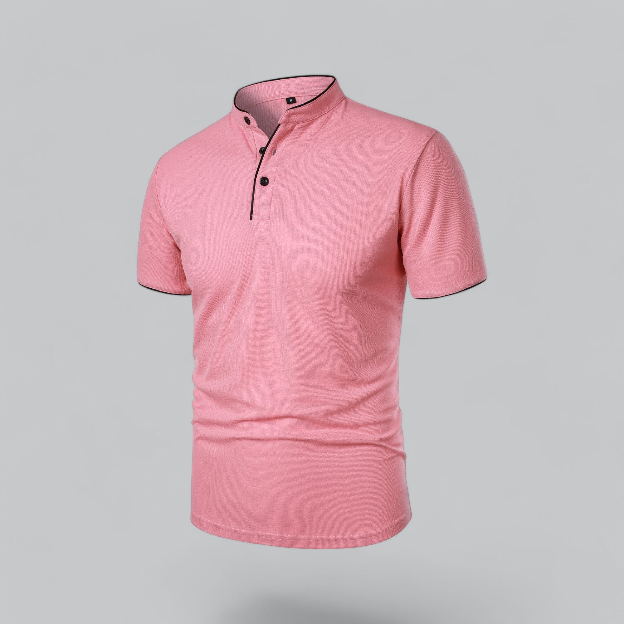 Polo de manga corta para hombre - corte entallado sin cuello - diario