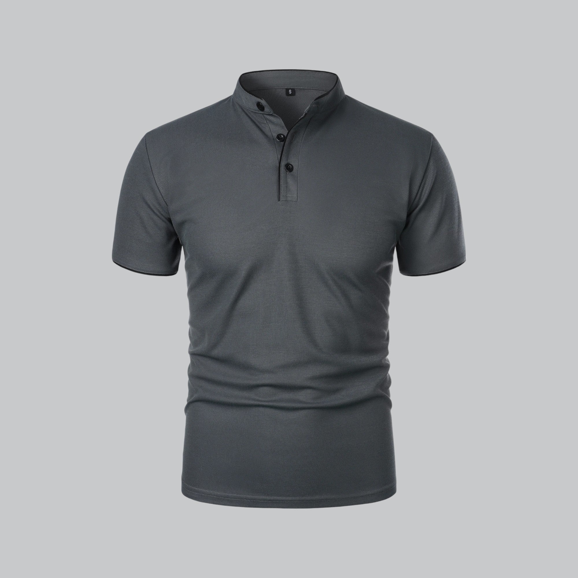 Polo de manga corta para hombre - corte entallado sin cuello - diario