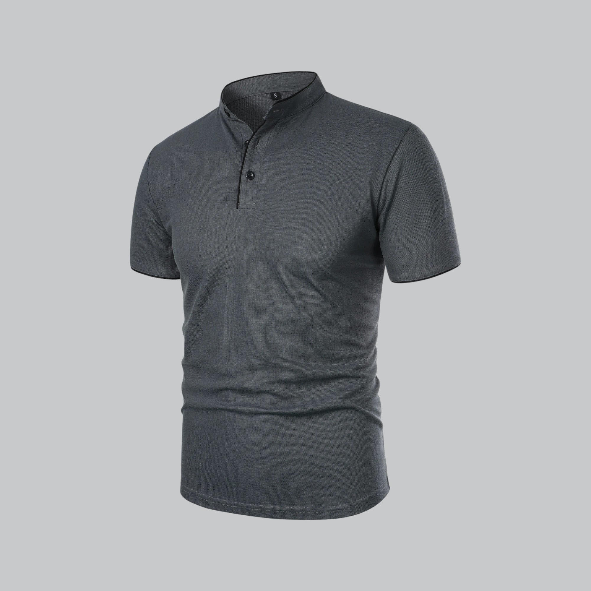 Polo de manga corta para hombre - corte entallado sin cuello - diario