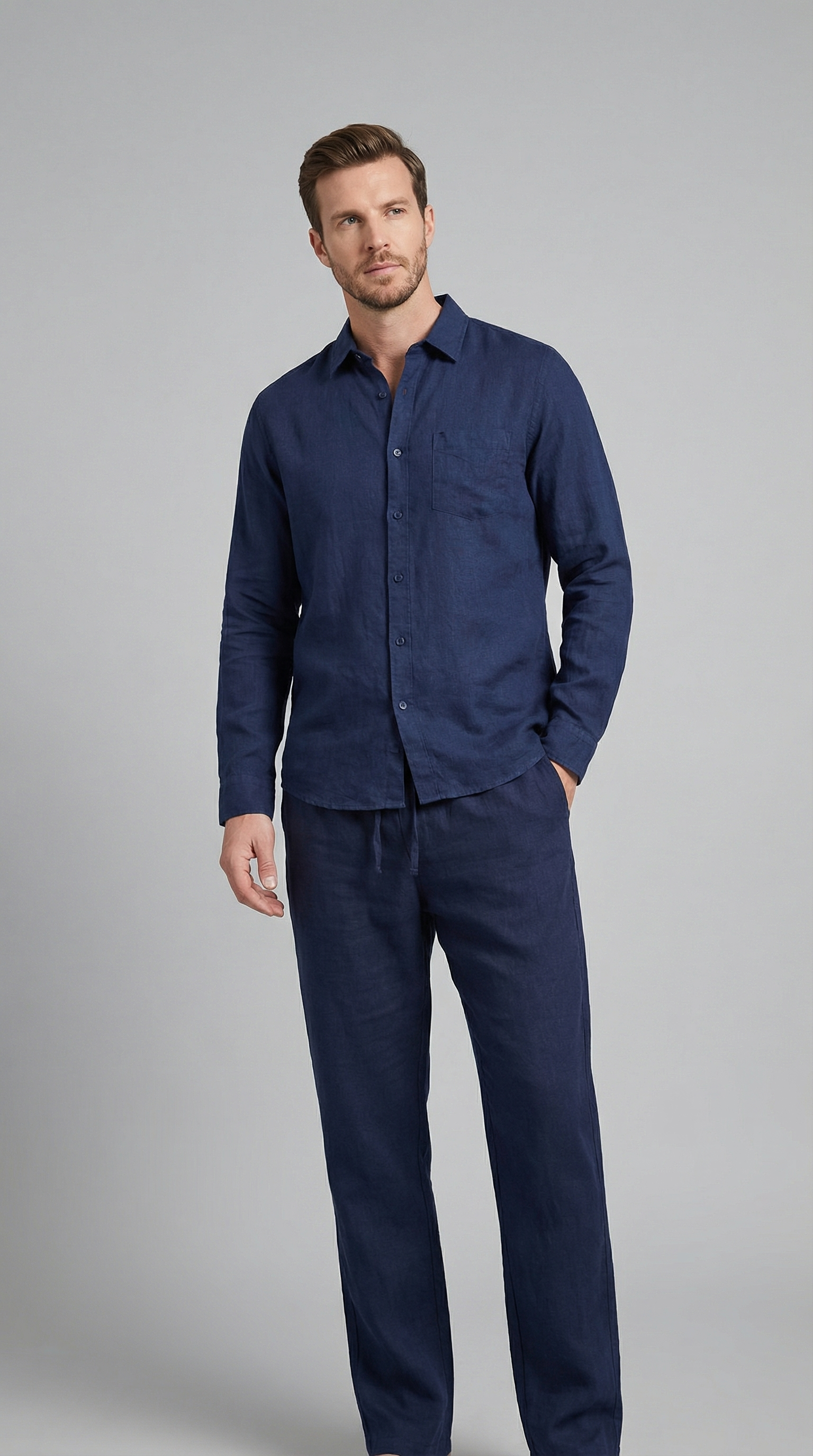 Conjunto lino hombre | conjunto dos piezas ajuste slim