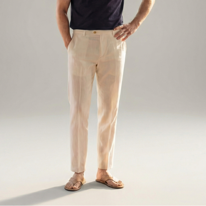 Pantalón de lino hombre | ajuste relajado para diario