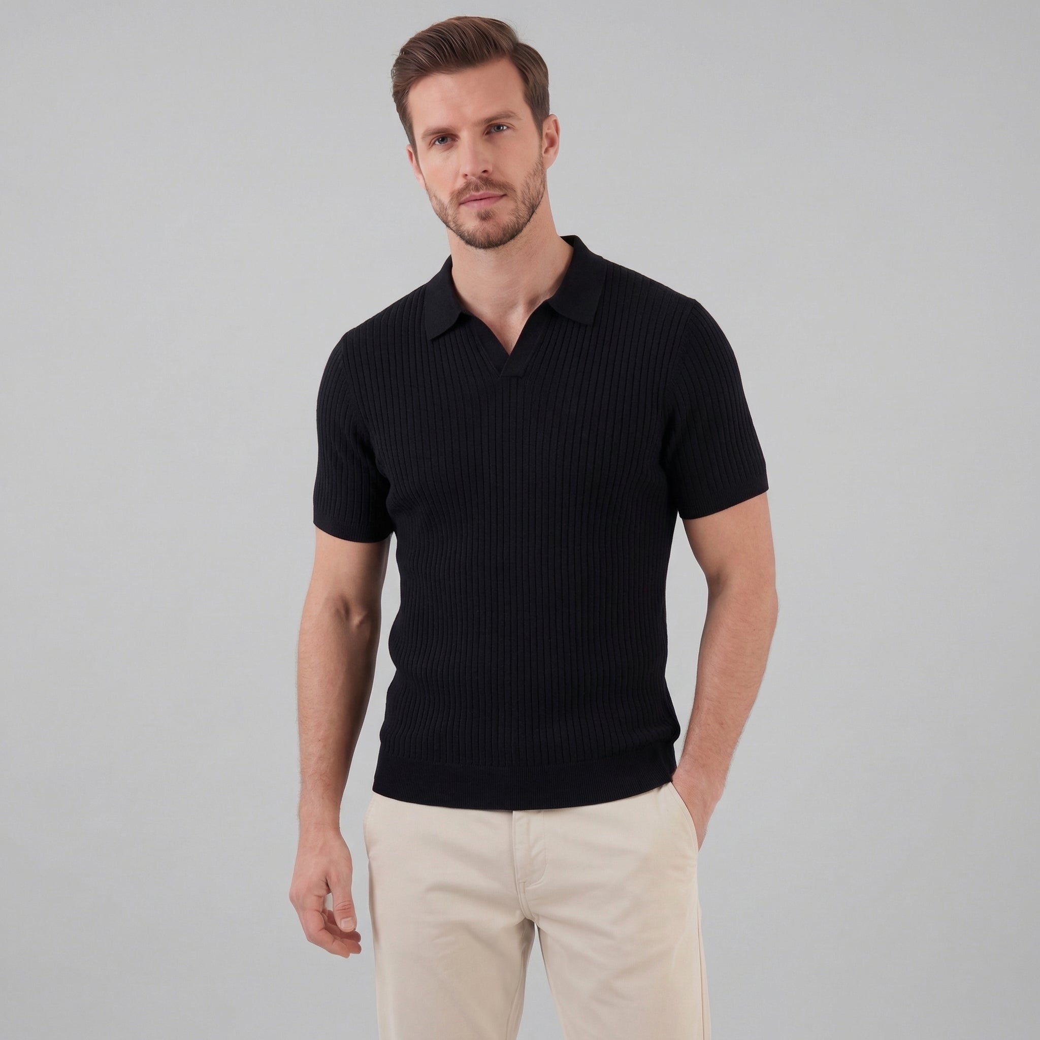 Polo punto hombre | camiseta de algodón entallada
