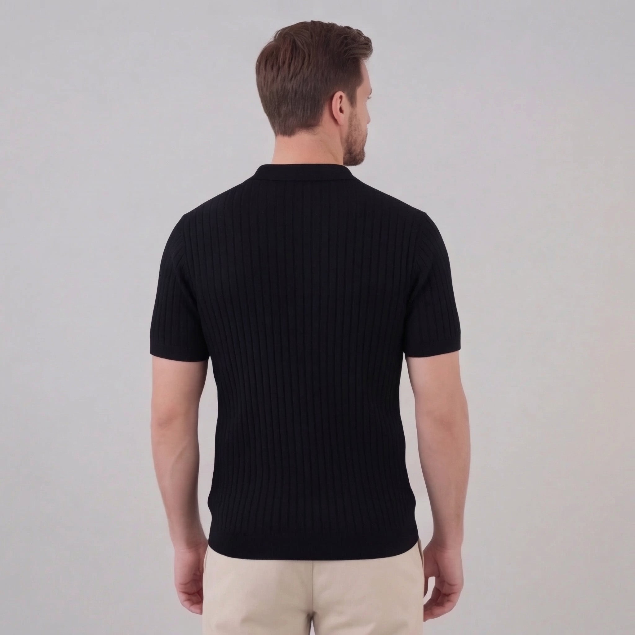 Polo cuello V hombre | camiseta punto con malla para deporte