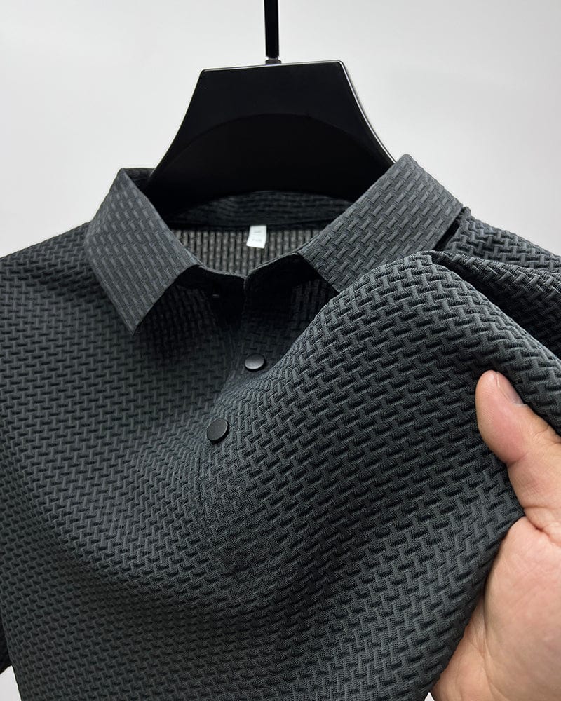 Polo de hombre con textura microestructurada y botones — business casual