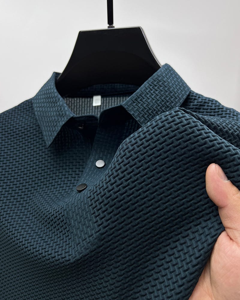 Pánské polo s mikrostrukturou a knoflíky — business casual