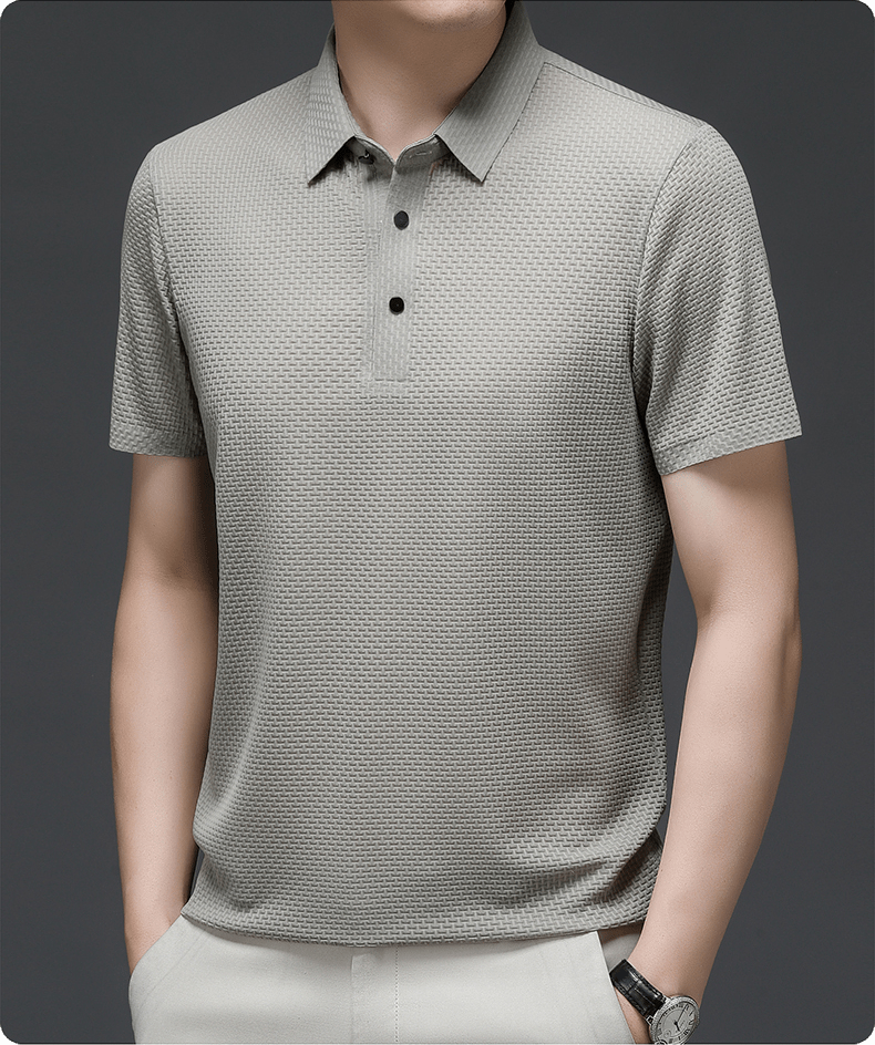 Pánské polo s mikrostrukturou a knoflíky — business casual