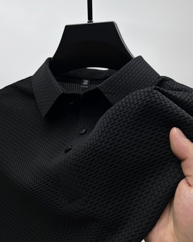 Pánské polo s mikrostrukturou a knoflíky — business casual