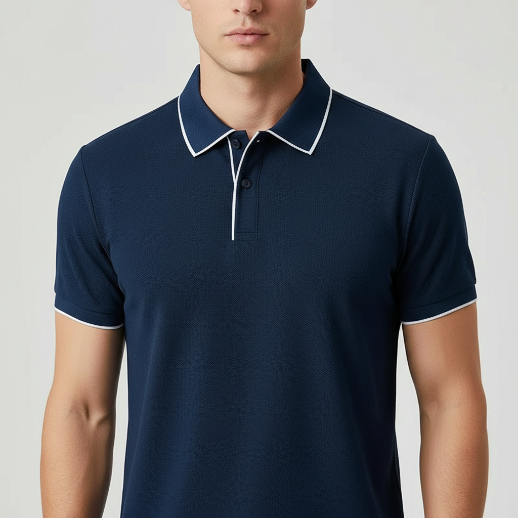 Polo de punto con textura para hombre — casual