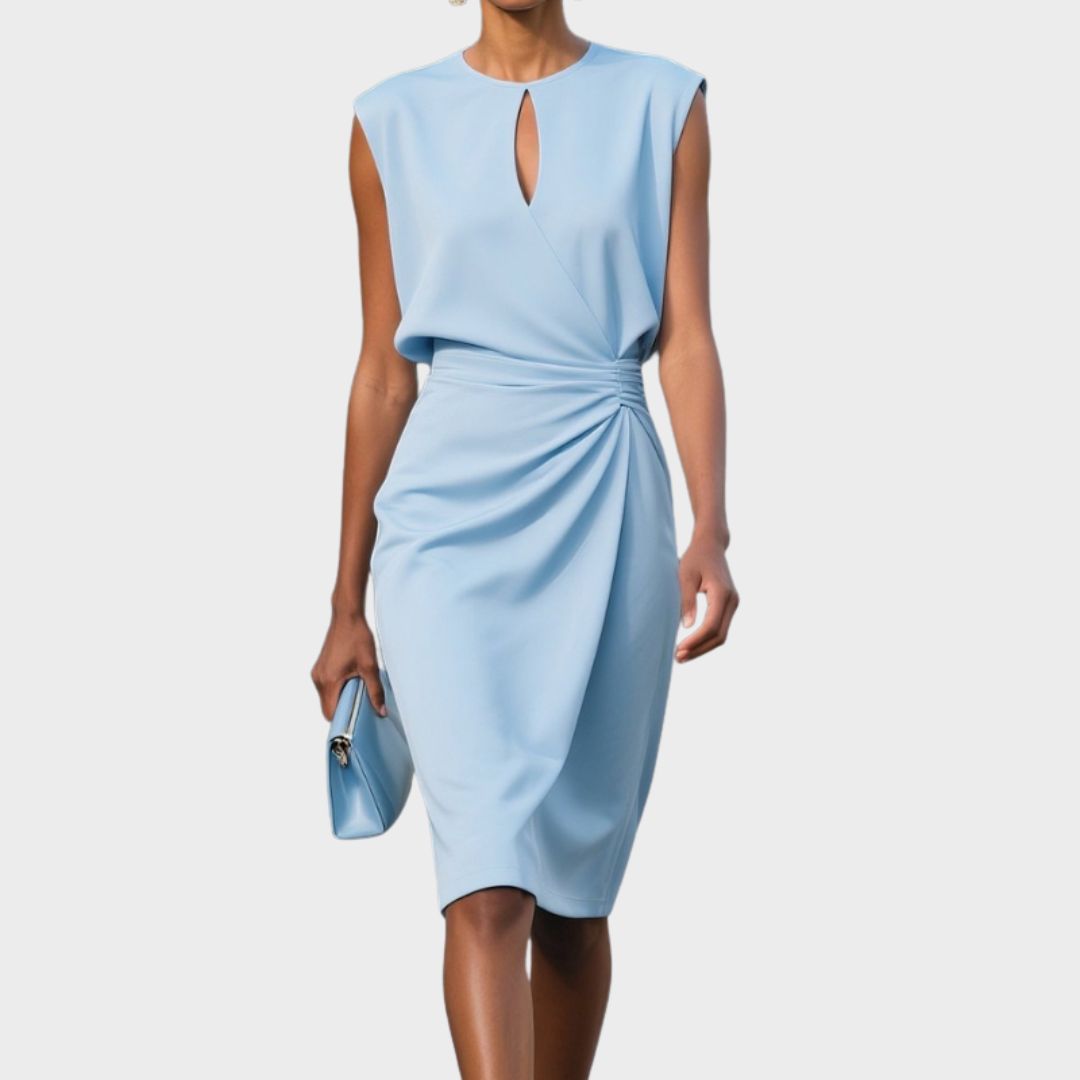 Vestido midi ajustado | vestido sin mangas para eventos